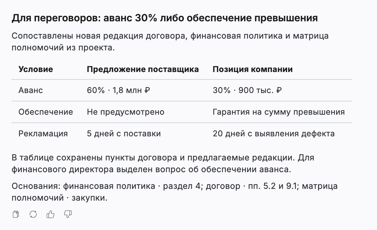 Получите позицию по новым условиям поставщика — интерфейс Flown