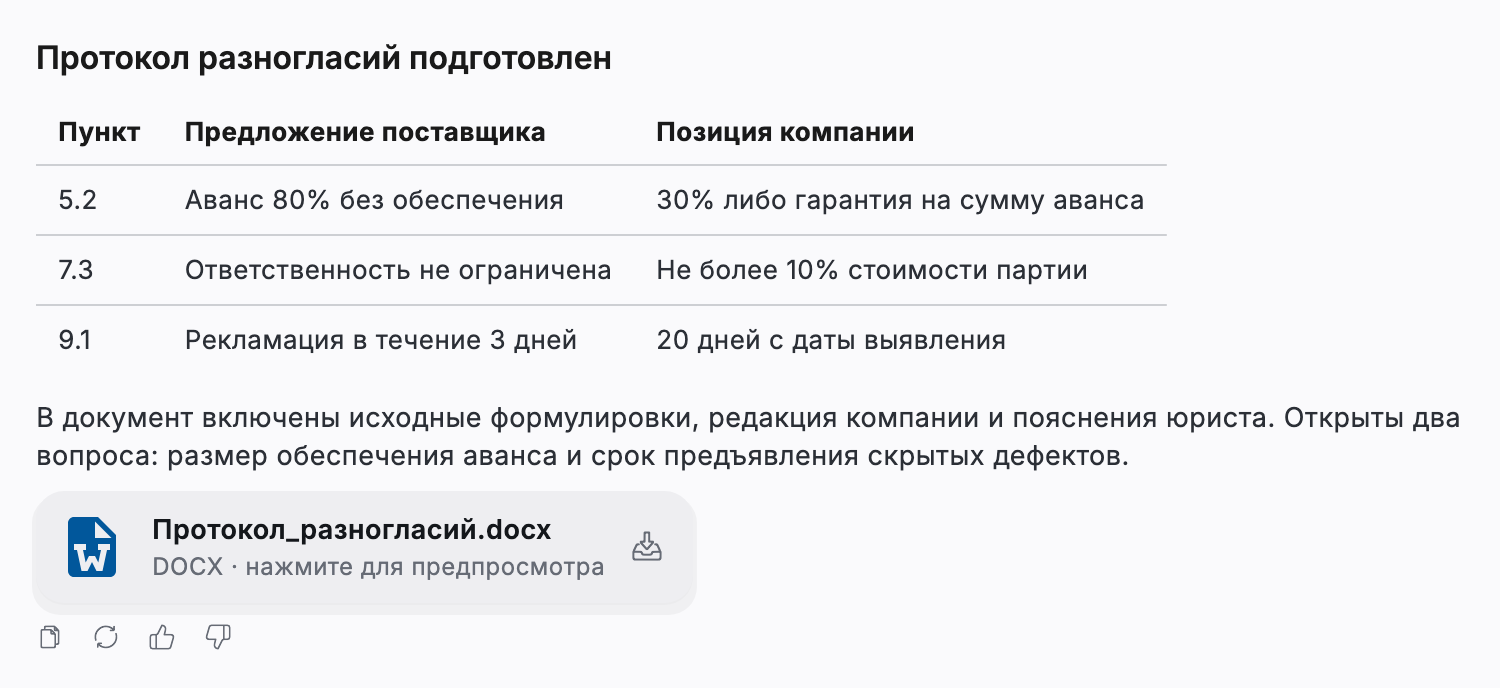 Подготовьте протокол по конкретным пунктам — интерфейс Flown
